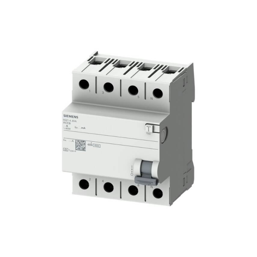 Siemens 5SZ1344-6YA Kaçak Akım Rölesi 3 Faz+Nötr 40A. 30mA A Tipi Siemens 5SZ1344-6YA Kaçak Akım Rölesi 3 Faz+Nötr 40A. 30mA A Tipi - Görsel 1